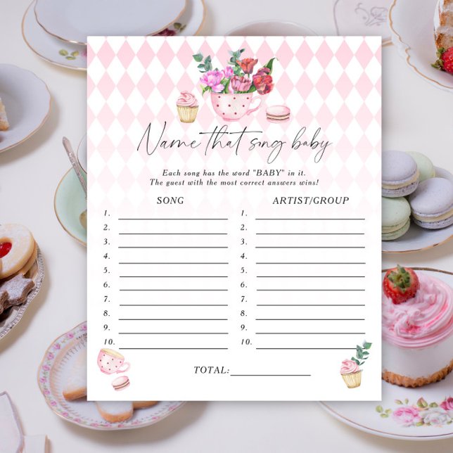Tea party - Nom de la chanson jeu de baby shower (Créateur téléchargé)