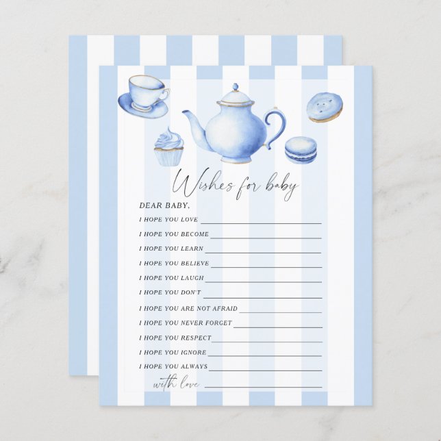 Tea party - Partie | voeux pour le jeu pour bébé (Devant / Derrière)