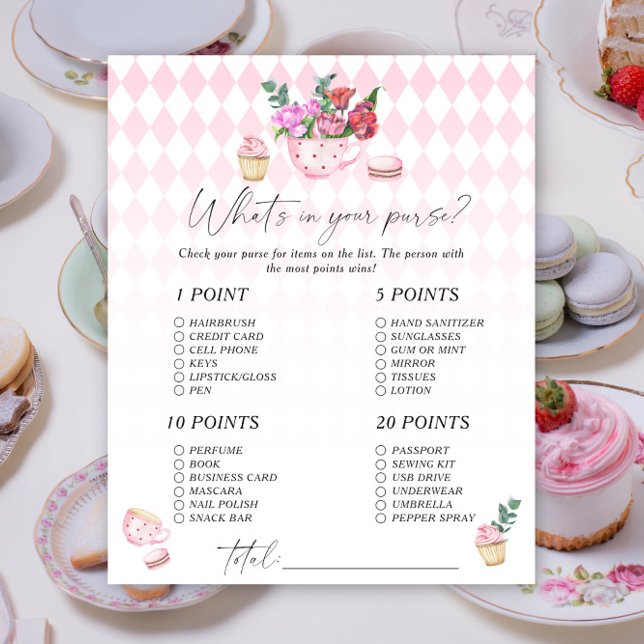 Tea party - Qu'y a-t-il dans votre sac à main (Créateur téléchargé)