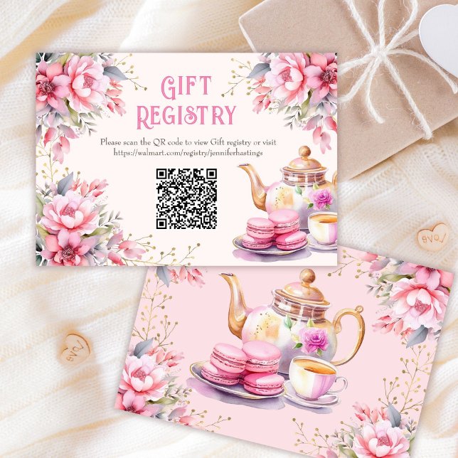 Tea Party rose Floral Anniversaire Carte d'enregis (Créateur téléchargé)