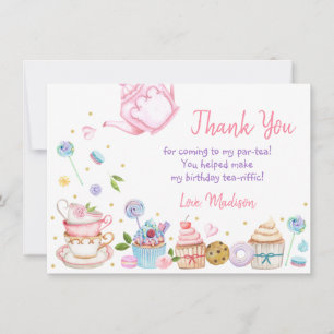 Tea Party rose Floral Anniversaire Merci