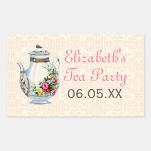 Tea Party Vintage rose Favoriser les autocollants