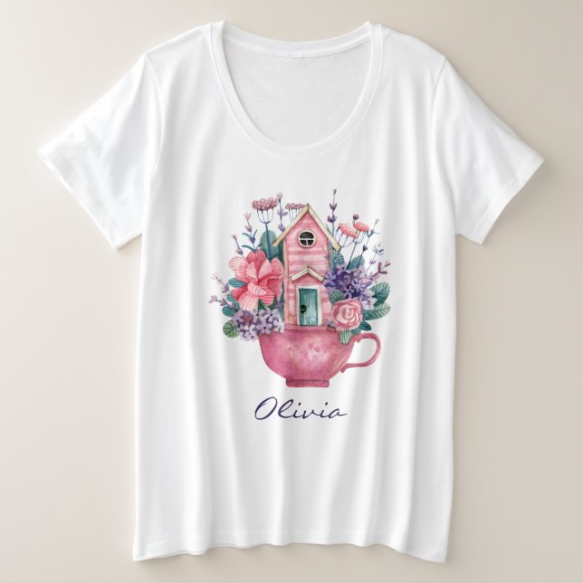 Tea rose Fairytale House Femmes Blanc (Design devant)