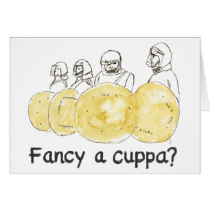 Tea Slogan Biscuit Police Drawing