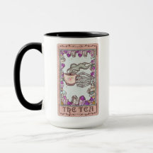 Tea Tarot Card Crystal Funny Skeleton Mug
