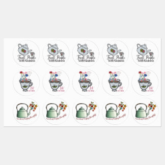 Tea Teapot de l'après-midi Citations Stickers