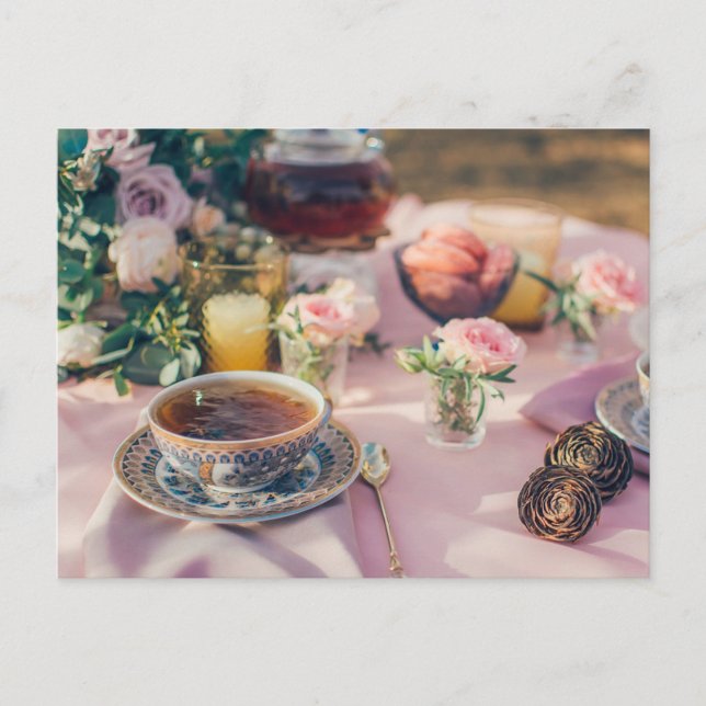 Tea time Tea cup carte postale pour le post-croise (Devant)