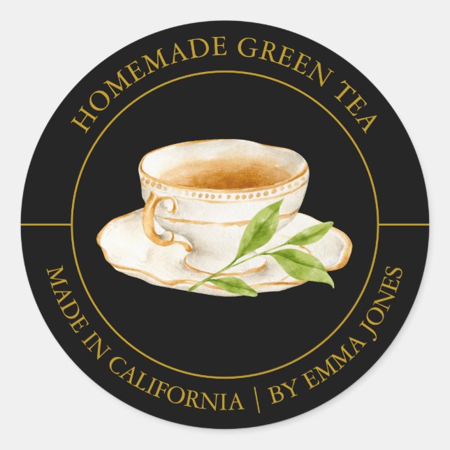 Tea vert étiquette moderne (Devant)
