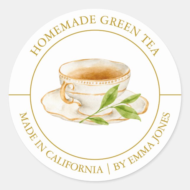 Tea vert étiquette moderne (Devant)