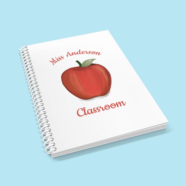 Teacher Apple Personnalisé Cute Teacher Cadeau (Red Apple Teacher Planner. with simple classic style.)
