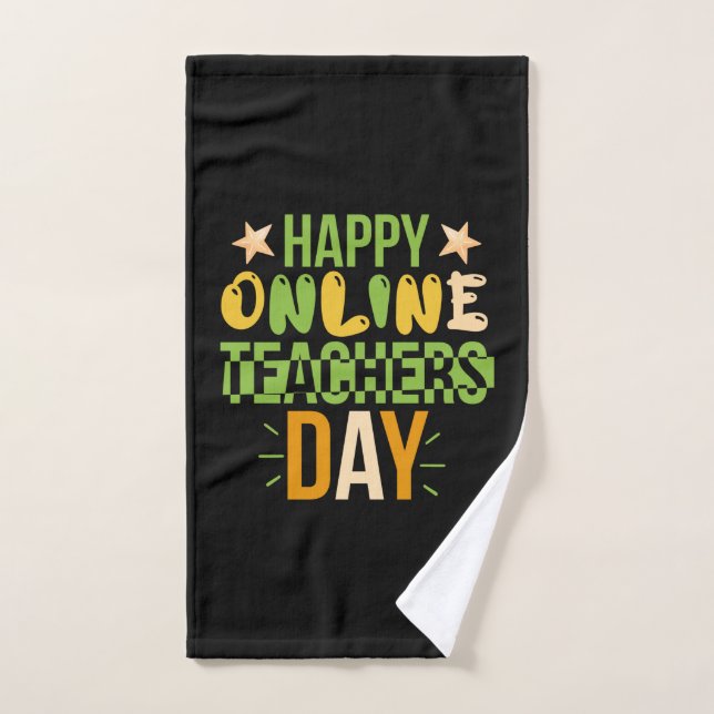 Teacher Art Happy Online Teacher Day (Serviette à main)