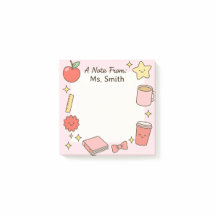 Teacher Cute Rose Personnaliser Post-It Sticky Not