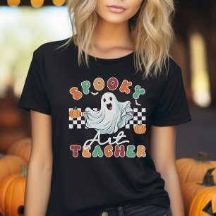 Teacher d'art éffrayant Halloween T-shirt rétro