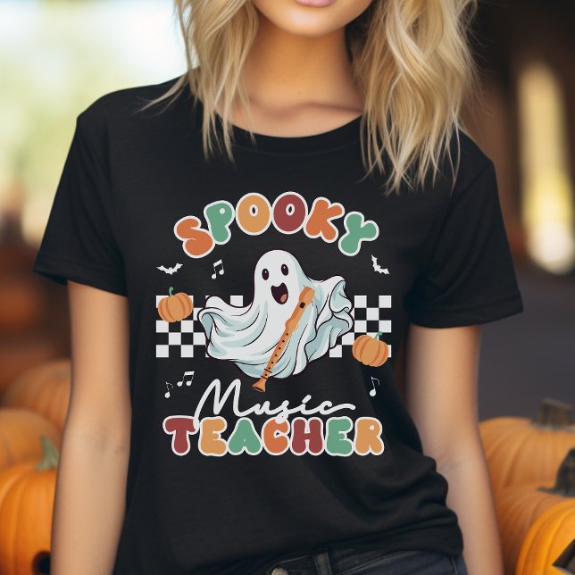 Teacher de musique éffrayante Cute Ghost T-shirt (Créateur téléchargé)