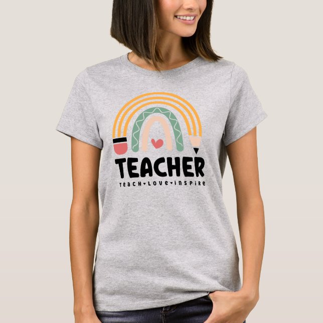 Teacher Enseigner Amour Inspirer T-shirt (Devant)