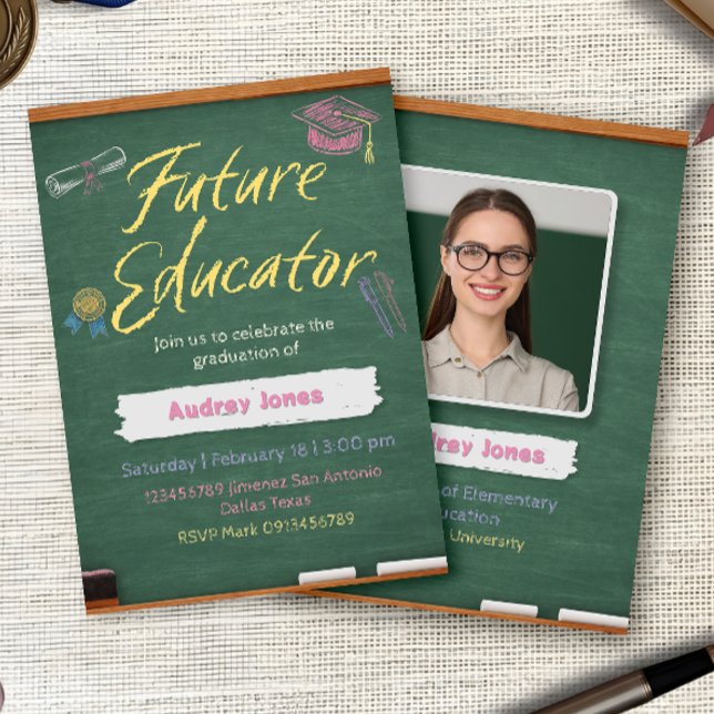 Teacher Graduation Invitation with Photo (Créateur téléchargé)