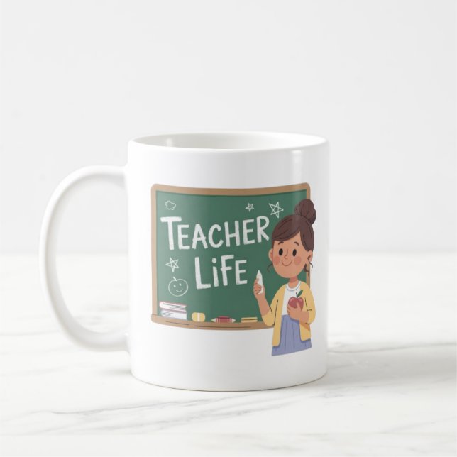 Teacher Life Cute Teacher Chalkboard Coffee Mug Te (Gauche)