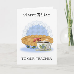 Teacher Pi jour Carte de voeux avec Apple Pie