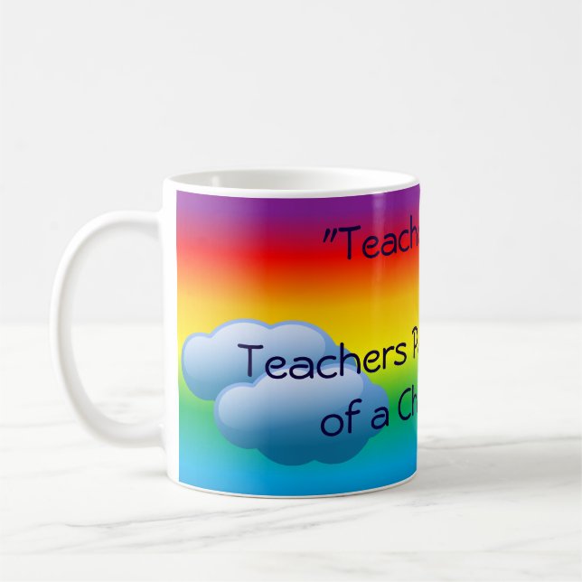 Teacher Rainbow Mug Coffee Mug Cup (Gauche)