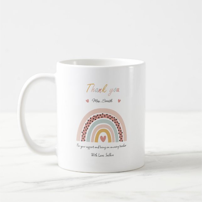 Teacher thank you Rainbow Mug (Gauche)