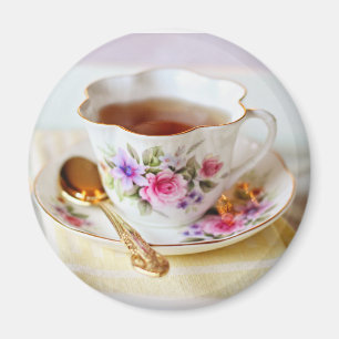 Teacup and Gold Teaspod Magnet