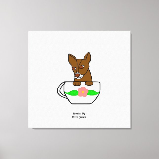 Teacup Chihuahua Gravé de toile (Recto)
