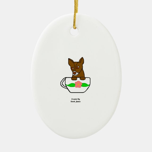 Teacup Chihuahua Oval Ornement (Devant)