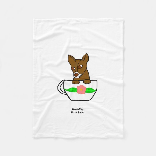Teacup Chihuahua petite couverture en polaire (Devant)