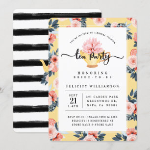 Teacup Jaune Tea Party Bridal Douche Invitation