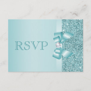 Teal a imprimé les paillettes RSVP
