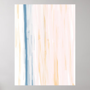 Teal and Orange Abstract Art Poster Print