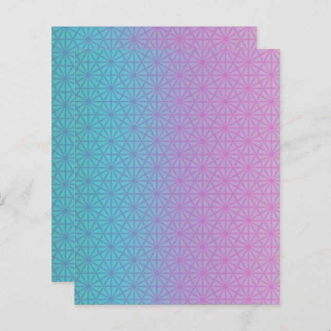 Teal and pale purple gradient scrapbook paper (Devant / Derrière)