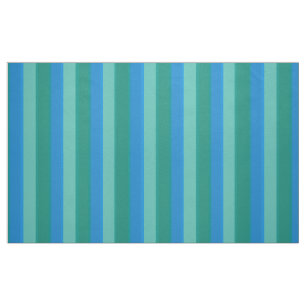 Teal atomique et tissu de coton de rayures de