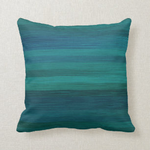Teal, bleu, coussin décoratif vert lumineux et
