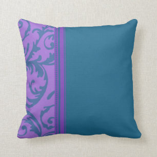Teal et coussin décoratif de remous pourpre