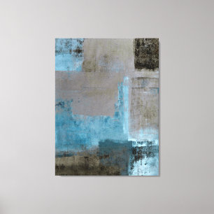 Teal "étagé" et copie Brown de toile d'art