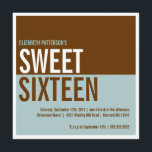 Teal moderne audacieux et invitation Brown de<br><div class="desc">Blocs audacieux de couleur,  celle-ci dans la sarcelle d'hiver à la mode et brun chocolat - c'est une conception contemporaine pour une fille contemporaine.  Disponible dans une série de couleurs populaires,  ou contactez-moi et je serai heureux de créer votre modèle de couleurs fait sur commande.</div>