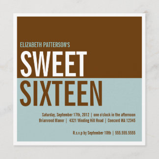 Teal moderne audacieux et invitation Brown de