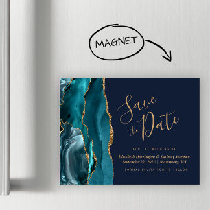 Teal Or Agate Bleu Marine Magnetique Enregistrez l