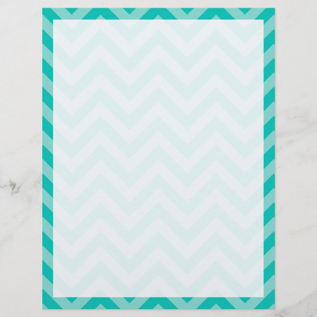 Teal Turquoise Aqua Large Chevron ZigZag (Devant)