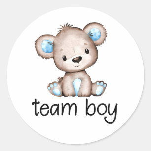 Team Boy Bear Sticker à thème de révélation de gen