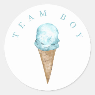 Team Boy Ice Cream Genre révéler Sticker Cercle.