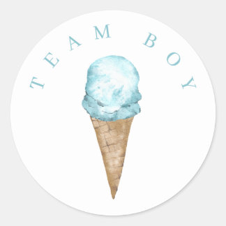 Team Boy Ice Cream Genre révéler Sticker Cercle.