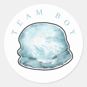Team Boy Ice Cream Genre révéler Sticker Cercle. C