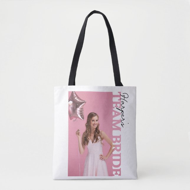 Team Bride Photo Tote Bag | Personalised Hen Party (Devant)