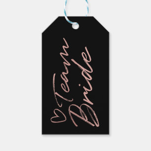 Team Bride - Rose Gold fausse étiquette cadeau