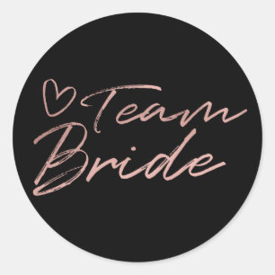 Team Bride - Rose Gold fausse feuille autocollant