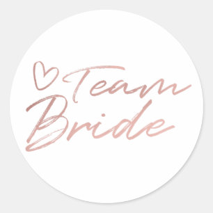 Team Bride - Rose Gold fausse feuille autocollant
