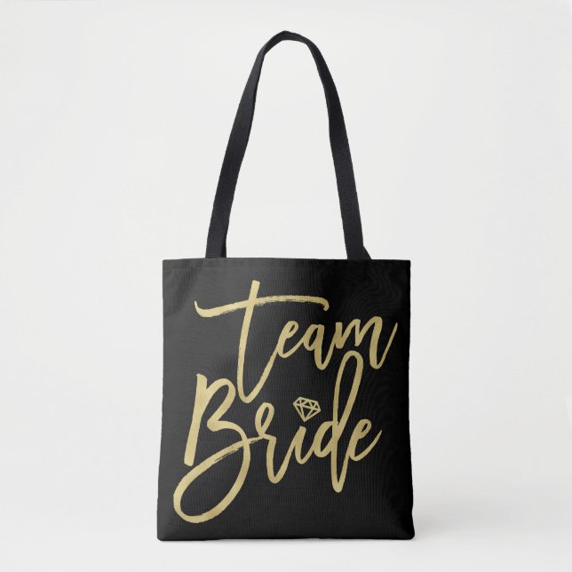 Team Bride Script Diamond Bridal Sac fourre-tout d (Devant)