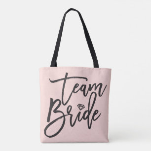 Team Bride Script Diamond Bridal Sac fourre-tout d